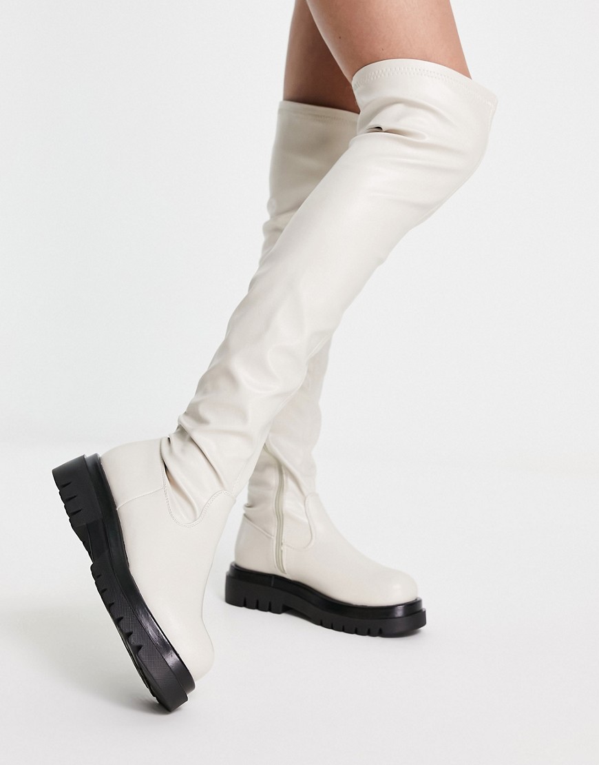 Womens Overknee Boots White from Asos GOOFASH