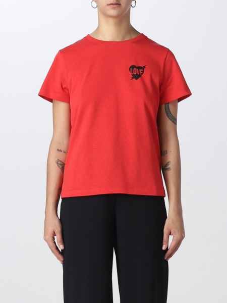 Womens Red - T-Shirt - Fred Perry - Giglio GOOFASH