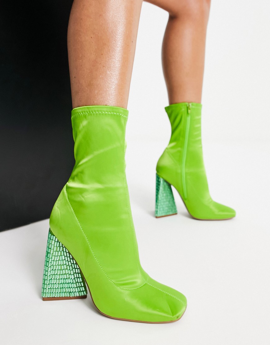 Women's Sock Boots Green Asos GOOFASH