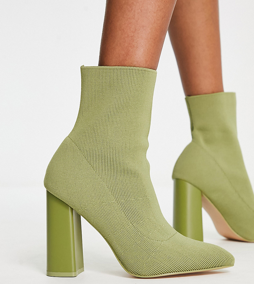 Womens Sock Boots in Green - Asos GOOFASH
