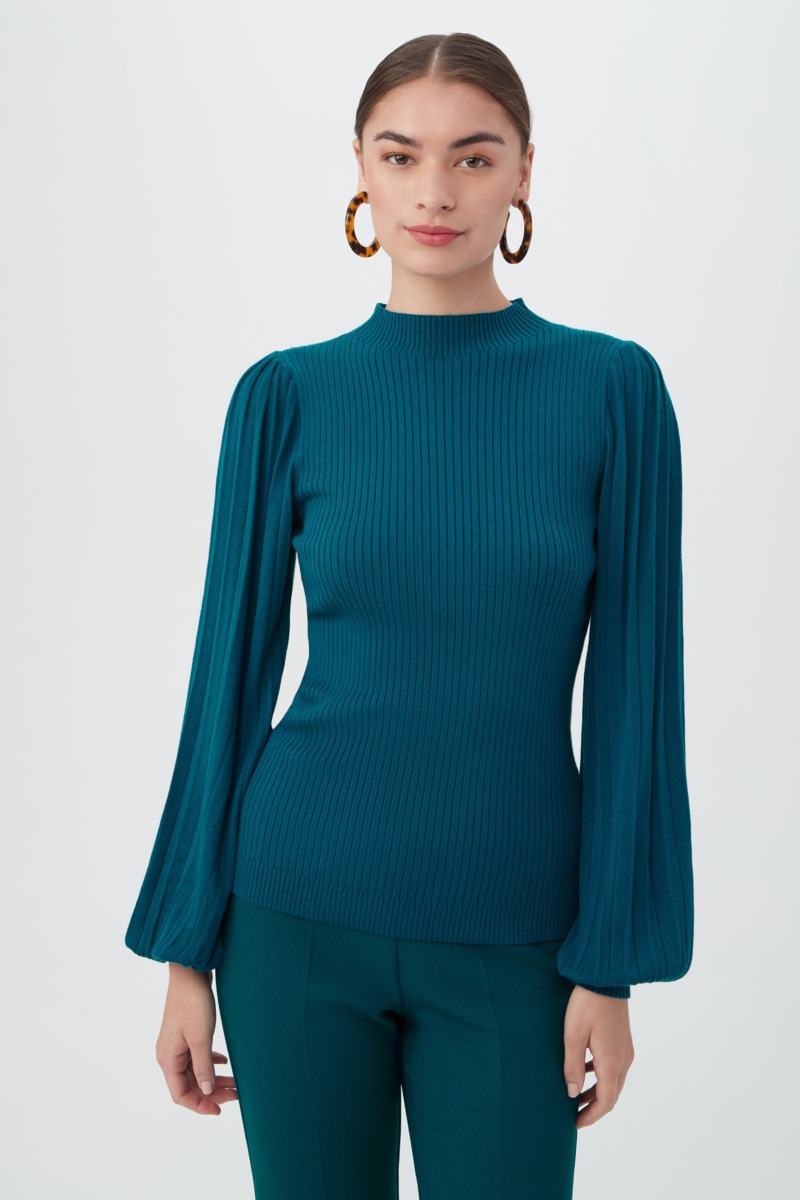 Womens Sweater in Blue Trina Turk GOOFASH