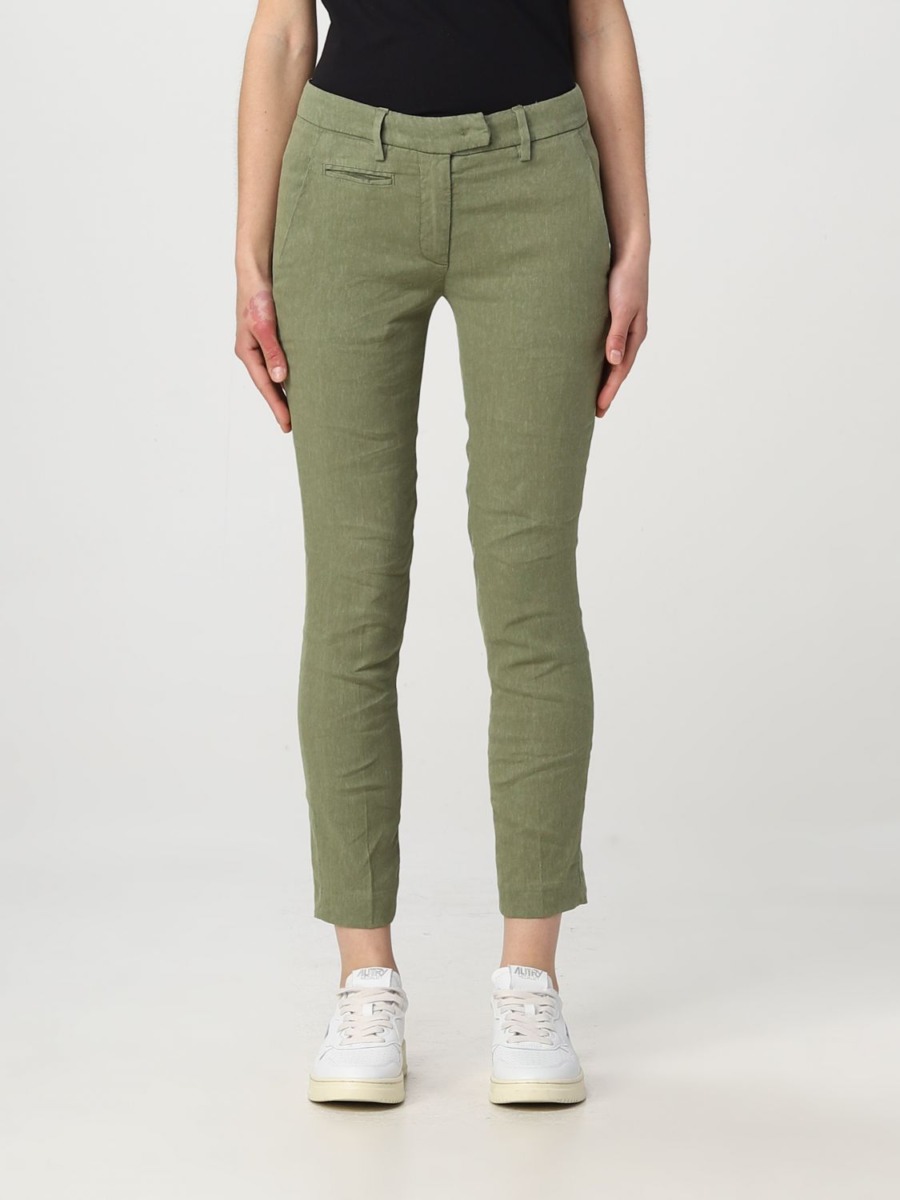 Womens Trousers Olive - Giglio GOOFASH