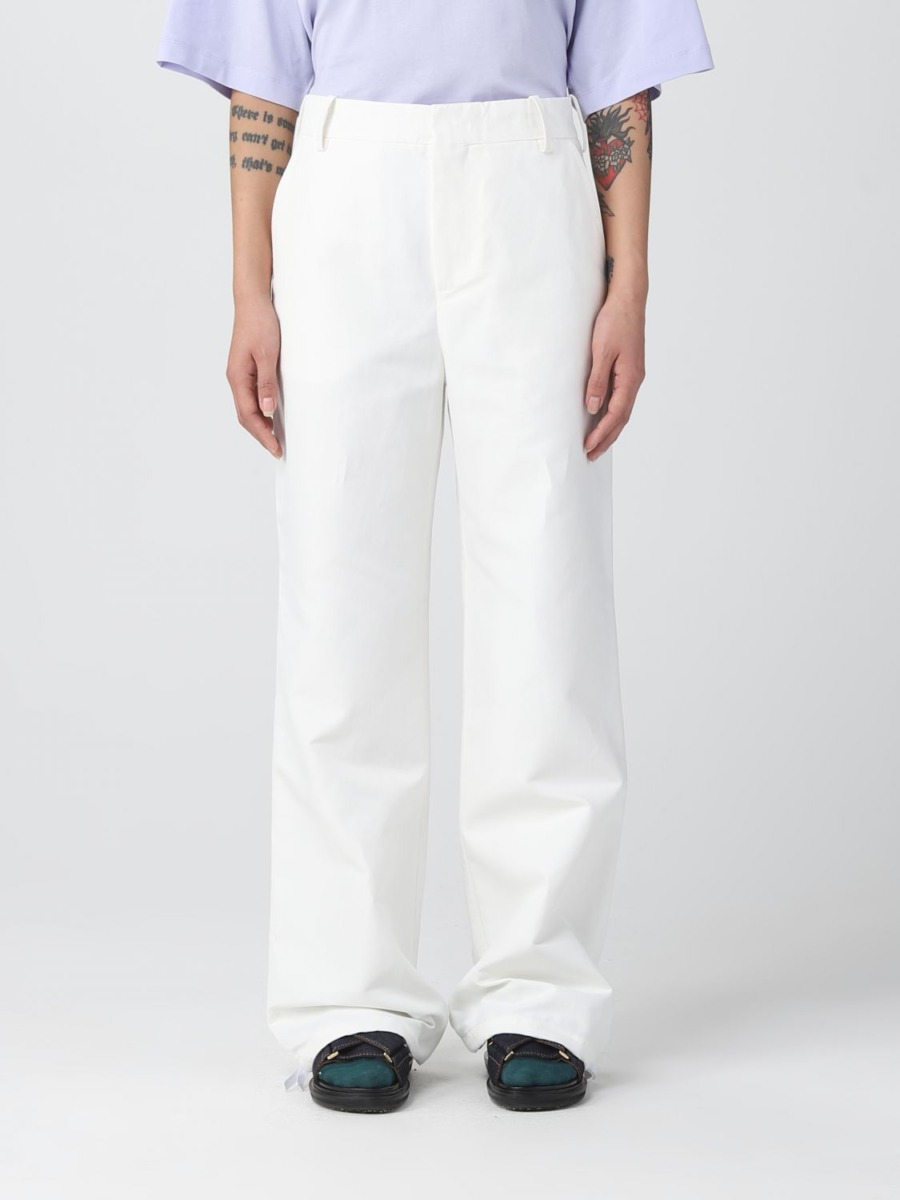 Womens Trousers White by Giglio GOOFASH