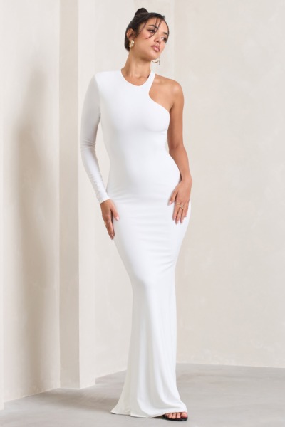 Womens White Maxi Dress - Club L London GOOFASH