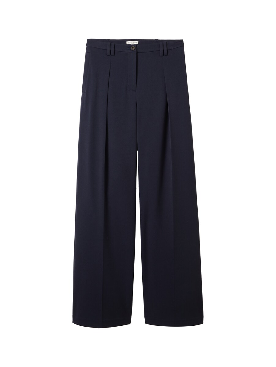Womens Wide Leg Trousers Blue by Tom Tailor GOOFASH