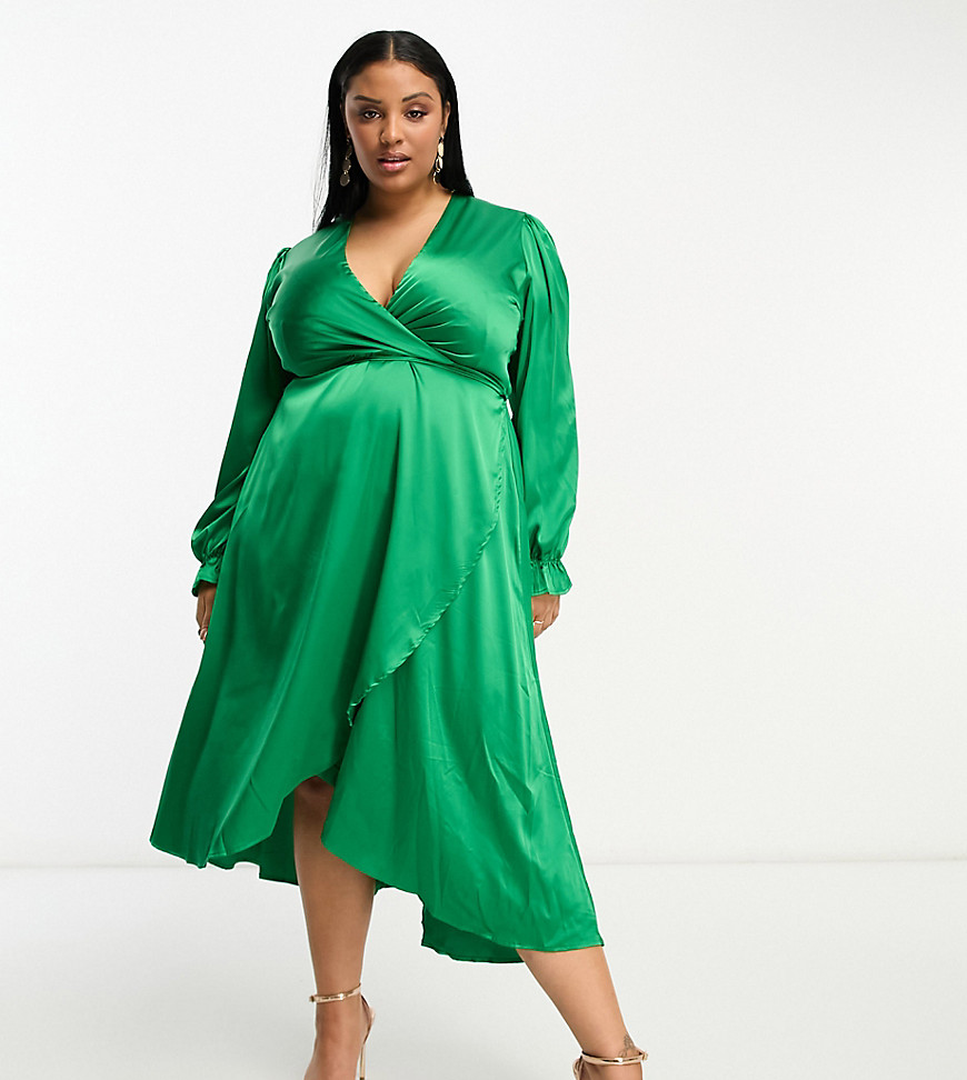 Women's Wrap Dress - Green - Asos GOOFASH