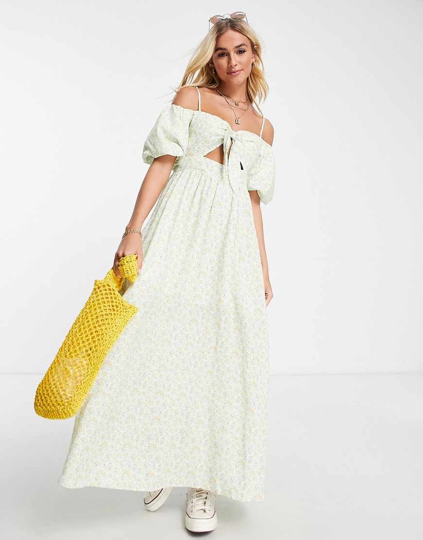Womens Yellow Maxi Dress Sisters of the Tribe Asos GOOFASH