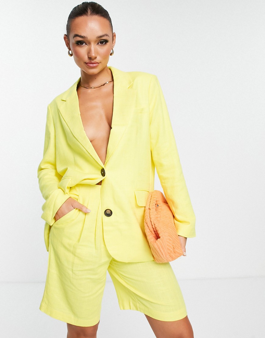 Y.A.S Women Tailored Shorts in Yellow by Asos GOOFASH