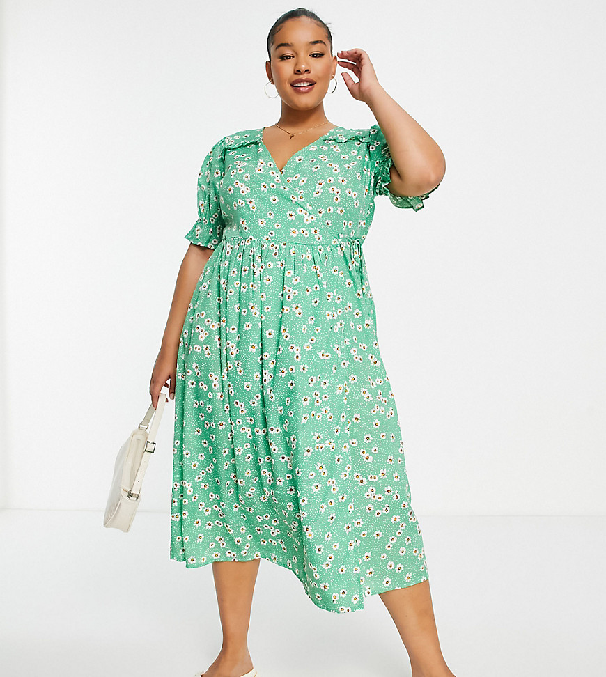 Yours Midi Dress Green for Women from Asos GOOFASH