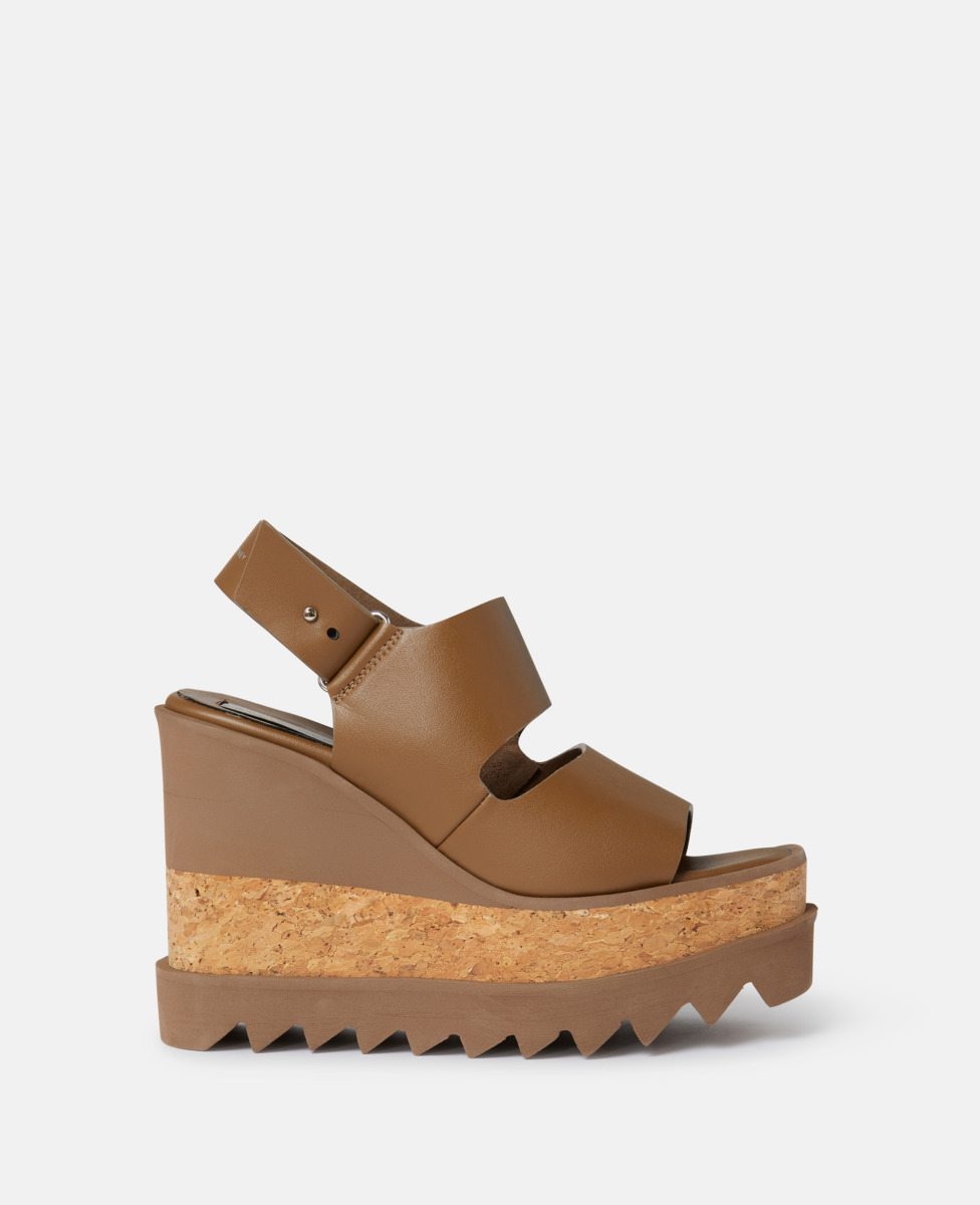 Stella McCartney Elyse Alter Mat Platform Sandals Pecan Brown GOOFASH