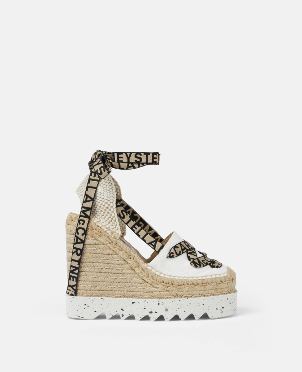 Stella McCartney Gaia Platform Espadrille Wedges White GOOFASH