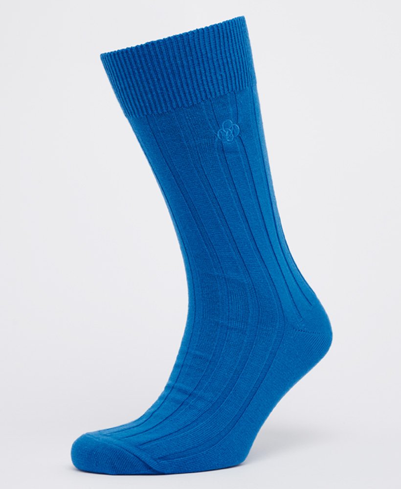 Superdry Organic Ribbed Unisex Socks Blue GOOFASH