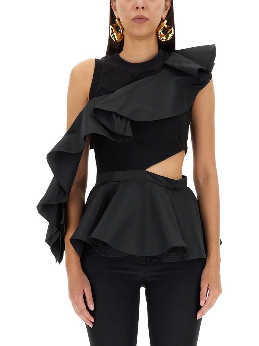 Alexander Mcqueen Top Hybrid Black - Eleonora Bonucci | GOOFASH