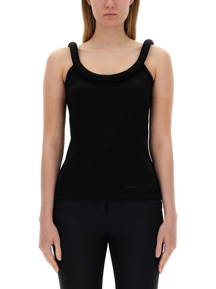 Alexander Mcqueen Tops With Logo Black - Eleonora Bonucci | GOOFASH