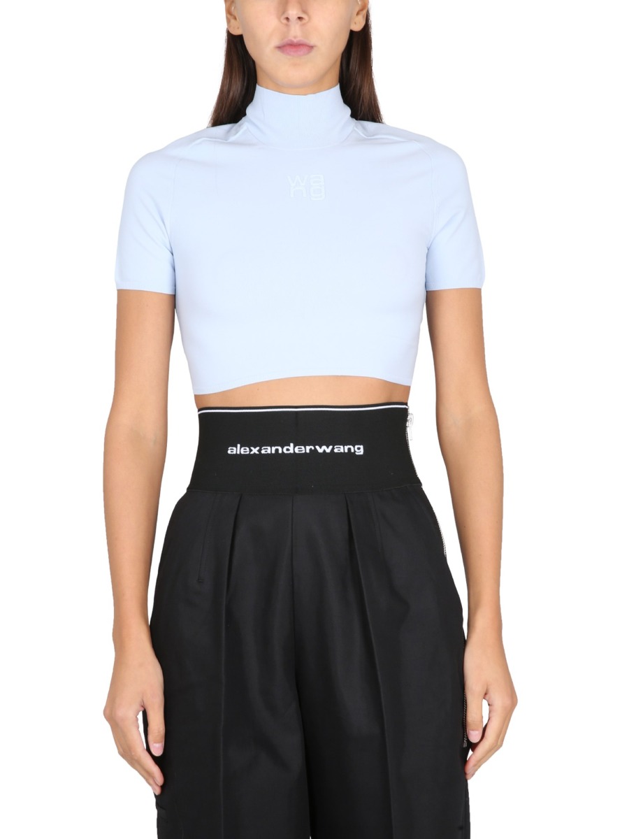 Alexander Wang Alexanderwang Top Cropped Blue - Eleonora Bonucci | GOOFASH