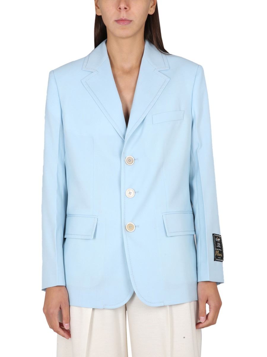Marni Cool Long Blazer Blue - Eleonora Bonucci | GOOFASH